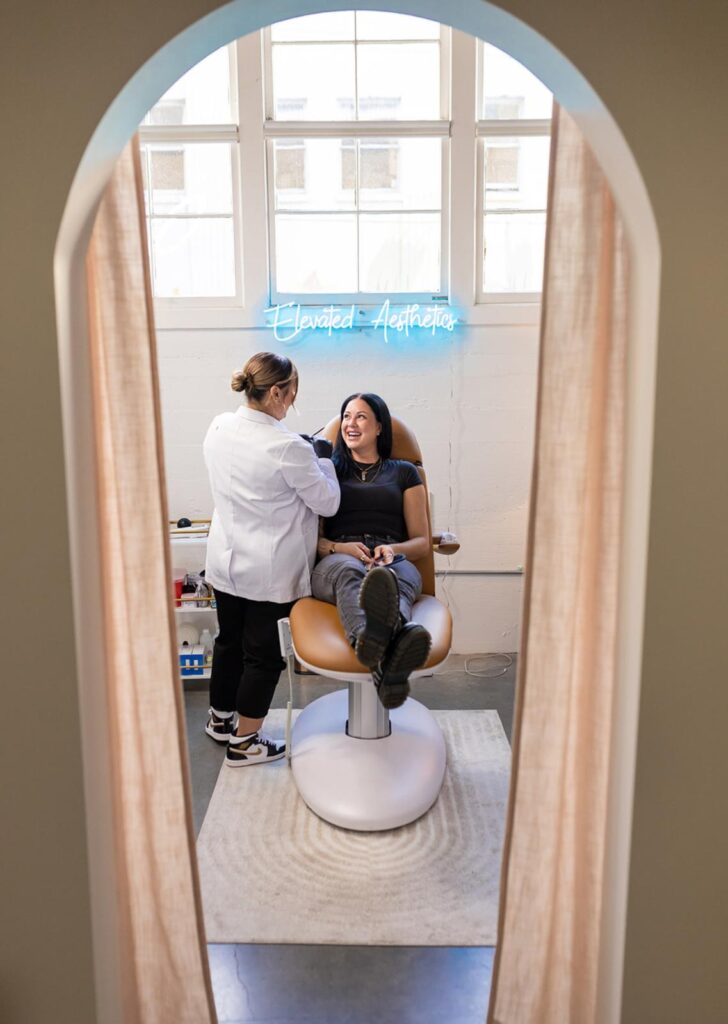 Elana Doing Collagen Biostimulators Treatment for Customer